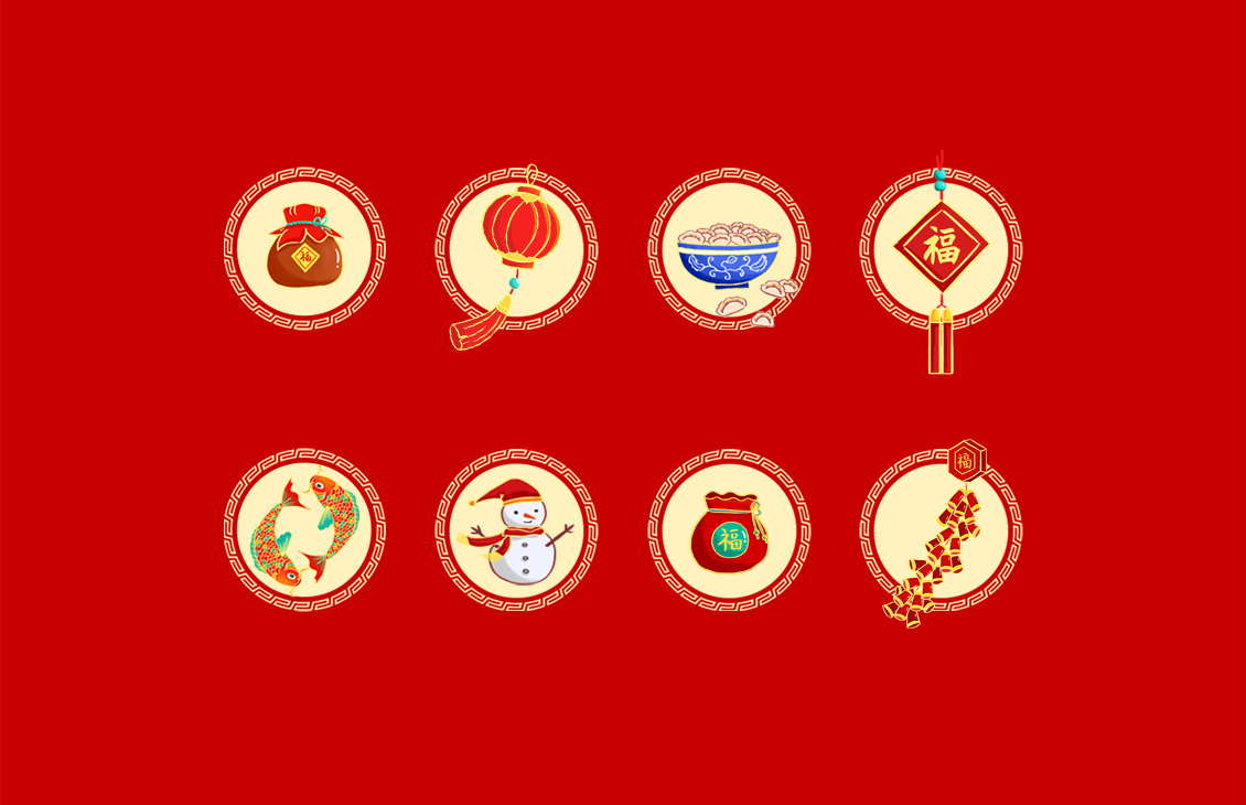 新年主題系列插畫(huà)禮盒主視覺(jué)丨中國(guó)傳統(tǒng)節(jié)日-春節(jié)插畫(huà)